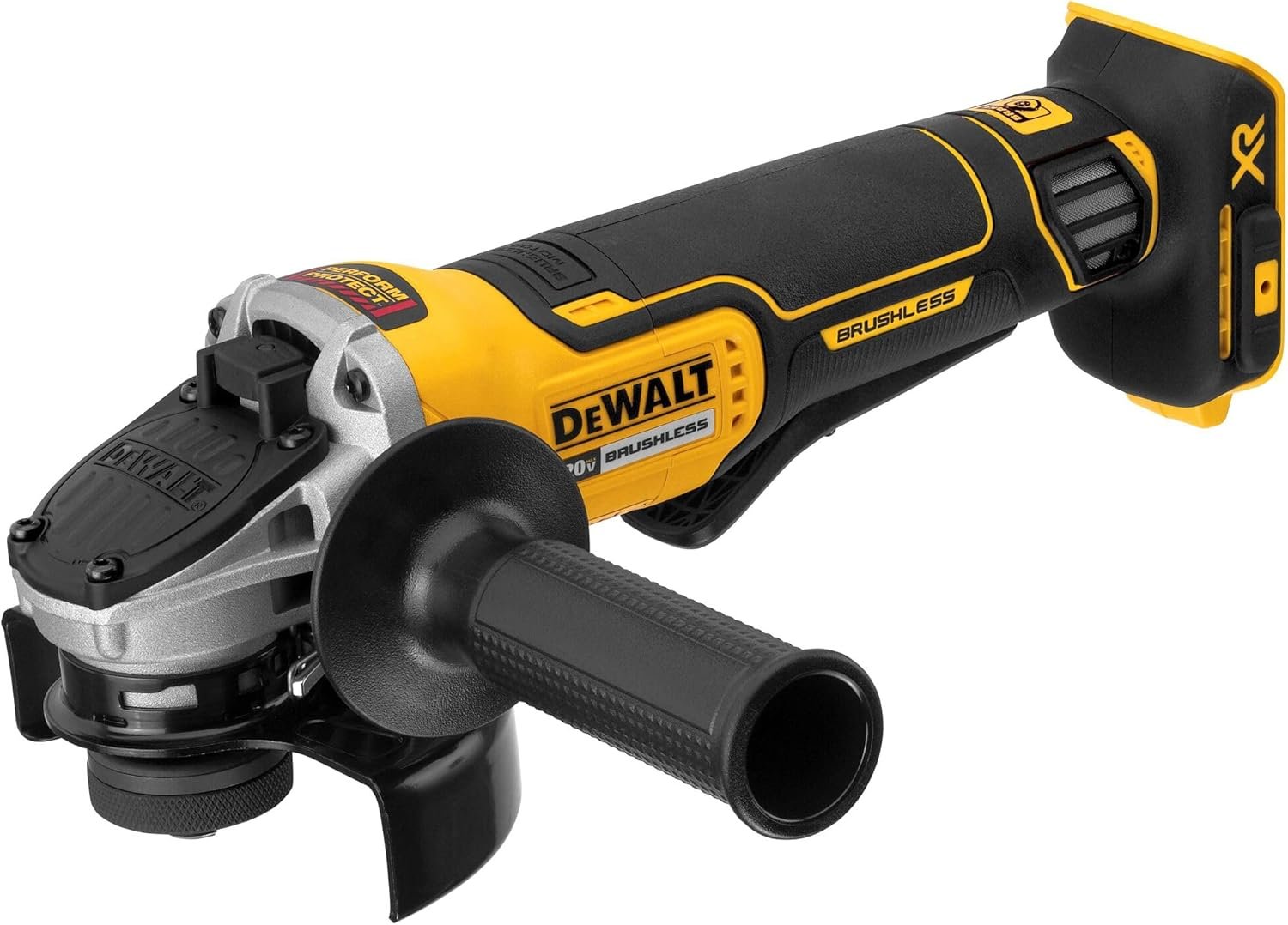 DEWALT 20V MAX* XR® 4-1/2 in. Paddle Switch Small Angle Grinder With KICKBACK BRAKE™ (Tool Only)